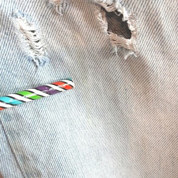 Urban Outfitters BDG High Rise Loose Baggy Oversized Distress Wide Leg Jeans 28 - Picture 5 of 12